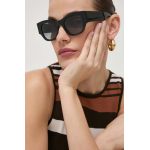 Alexander McQueen ochelari de soare femei, culoarea negru