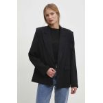 Answear Lab sacou culoarea negru, un singur rand de nasturi, neted