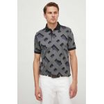 BOSS tricou polo bărbați, culoarea gri, cu model 50504131
