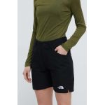 The North Face pantaloni scurți outdoor Horizon culoarea negru, neted, high waist