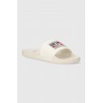 Tommy Jeans papuci TJW ARCHIVE GAMES POOL SLIDE femei, culoarea alb, EN0EN02648