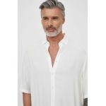 Armani Exchange camasa barbati, culoarea alb, cu guler clasic, relaxed