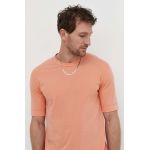 Drykorn tricou din bumbac barbati, culoarea portocaliu, neted