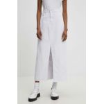 Answear Lab fusta jeans culoarea alb, maxi, drept
