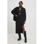Answear Lab fusta jeans culoarea negru, midi, drept