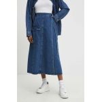 Answear Lab fusta jeans midi, evazati