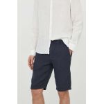 Bomboogie pantaloni scurti din in culoarea albastru marin