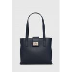 Furla poseta de piele culoarea albastru marin