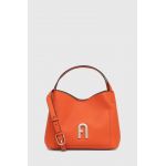 Furla poseta de piele culoarea portocaliu