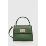 Furla poseta de piele culoarea verde