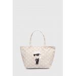 Karl Lagerfeld geanta de bumbac culoarea bej