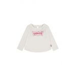 Levi's longsleeve din bumbac pentru bebeluși LVG CURVED HEM LS TEE culoarea bej