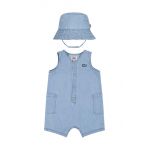 Levi's salopete bebelusi din bumbac LVB DENIM ROMPER & BUCKET HAT