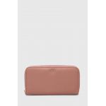 Geox portofel de piele D35K3H-00046 D.WALLET femei, culoarea roz