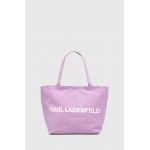 Karl Lagerfeld geanta de bumbac culoarea violet