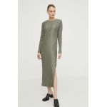 Samsoe Samsoe rochie culoarea verde, midi, drept