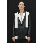 Answear Lab sacou culoarea negru, un singur rand de nasturi, modelator