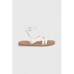 Answear Lab sandale de piele femei, culoarea alb