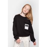 Coccodrillo hanorac de bumbac pentru copii culoarea negru, cu glugă, cu imprimeu