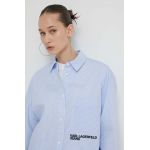 Karl Lagerfeld Jeans camasa din bumbac femei, cu guler clasic, relaxed