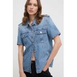 Miss Sixty camasa jeans femei, cu guler clasic, regular