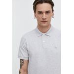 Abercrombie & Fitch tricou polo barbati, culoarea gri, melanj