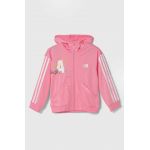 adidas bluza copii x Disney culoarea roz, cu glugă, cu imprimeu