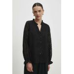 Answear Lab camasa femei, culoarea negru, regular