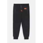 Coccodrillo pantaloni de trening din bumbac pentru copii culoarea negru, neted