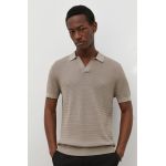 Drykorn polo de bumbac culoarea gri, neted