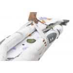 Set Baby Nest Somnart Cosulet bebelusi + Salteluta 42x84x2cm + Paturica 70x70cm, model Rachete