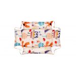 Set reductor bebe nest + paturica + pernuta pentru formarea capului bebelusului SomnArt, model bufnite, Crem