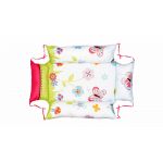Set reductor bebe nest + paturica + pernuta pentru formarea capului bebelusului SomnArt, model fluturi, Bleu