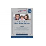 Saltea cu memorie Somnart Silver Relax 140x200, înălțime 24 cm, husă cu ioni de argint, cu mânere, fermitate medie