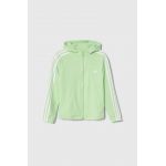 adidas bluza copii culoarea verde, cu glugă, cu imprimeu