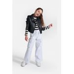 Coccodrillo pantaloni copii culoarea alb, neted