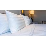 Lenjerie de pat pentru o persoana Damasc Somnart, 100% bumbac damasc, 3 piese, Cearceaf pat 150x260, Cearceaf pilota 150x200, Fata de perna 50x70