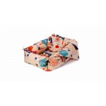 Set reductor bebe nest + paturica + pernuta pentru formarea capului bebelusului SomnArt, model bufnite, Crem