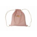 Set paturica + perna + rucsac SomnArt, cu broderie, din in, Roz