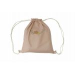 Set paturica + perna + rucsac SomnArt, cu broderie, din in, Crem