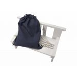 Set paturica + perna + rucsac SomnArt, cu broderie, din in, Albastru