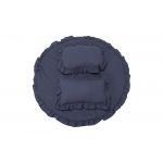 Set covoras impermeabil cu volan + 2 perne SomnArt, din in, Albastru