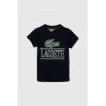 Lacoste tricou de bumbac pentru copii culoarea albastru marin, cu imprimeu