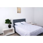 Pilota 200×220 cm microfibra striata alba matlasata model lacrimi, 200 g, de vara