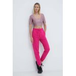 adidas by Stella McCartney pantaloni de trening culoarea roz, neted, IS1215