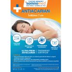 Topper cu memorie 90x200, SomnoMed Antiacaria, pentru alergici, H 4+3cm, husa detasabila si lavabila