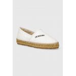 Love Moschino espadrile de piele culoarea alb, JA10582G0IIE0100