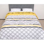 Pilota de iarna matlasata Caliope Somnart, 180x200 cm, policotton imprimat, sezon rece, 400 g/mp