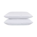 Set 2 Perne 50x70 Somnart Belina, microfibra, lavabile la masina, vidat, alb