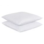 Set 2 Perne 60x60 Somnart Belina, microfibra, lavabile la masina, vidat, alb